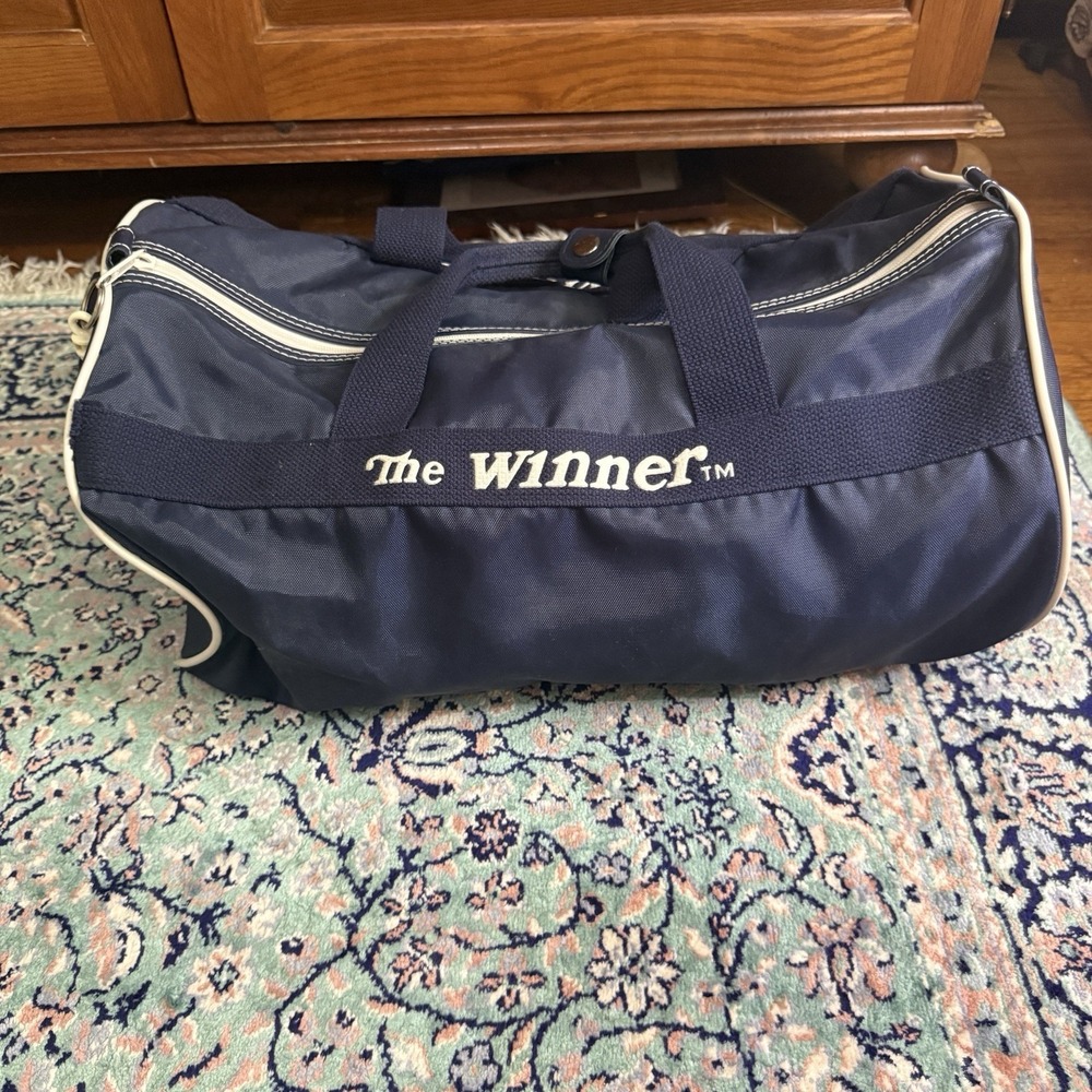 RARE Vintage THE WINNER Blue Tote Duffel Bag